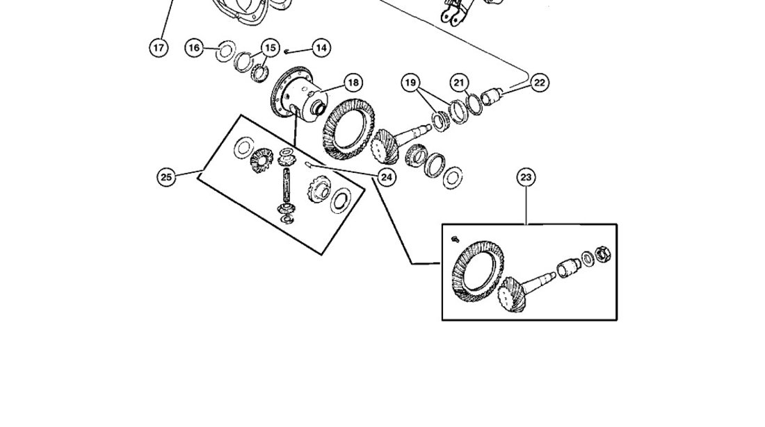Pinion atac+coroana punte spate Jeep Grand Cherokee axa DANA (poz.23) CHRYSLER OE 05183522AA