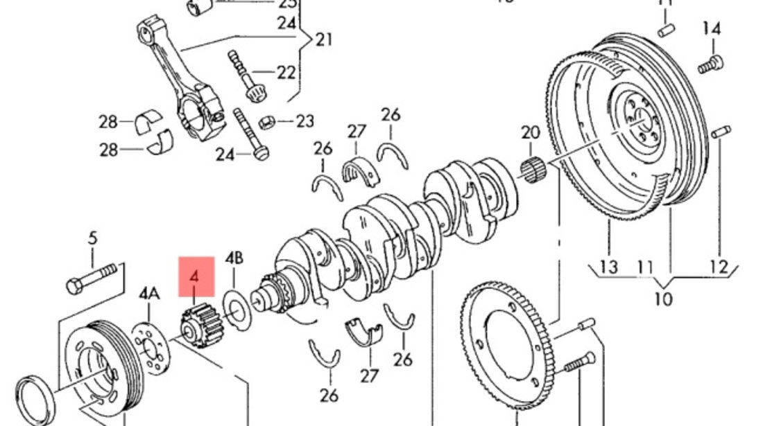 Pinion distributie vibrochen Volkswagen Passat B5.5 2002 1.8 T AWT OEM 06A105263D