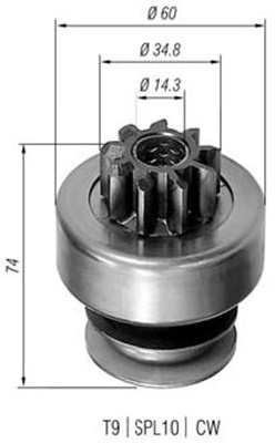 Pinion electromotor (940113020101 MAGNETI MARELLI)