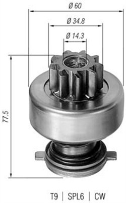 Pinion electromotor (940113020114 MAGNETI MARELLI)