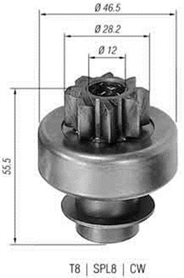 Pinion electromotor (940113020130 MAGNETI MARELLI)