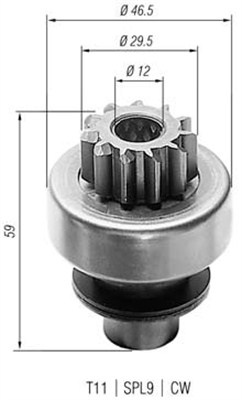 Pinion electromotor (940113020164 MAGNETI MARELLI)