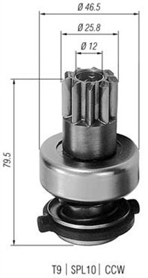 Pinion electromotor (940113020183 MAGNETI MARELLI)