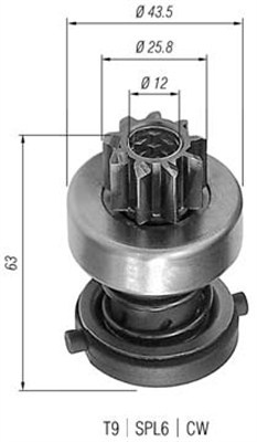 Pinion electromotor (940113020231 MAGNETI MARELLI)