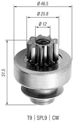 Pinion electromotor (940113020240 MAGNETI MARELLI)