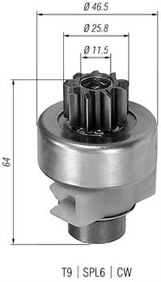 Pinion electromotor (940113020247 MAGNETI MARELLI)