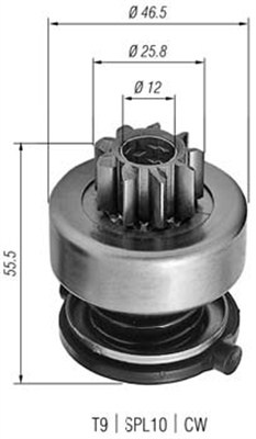 Pinion electromotor (940113020254 MAGNETI MARELLI)