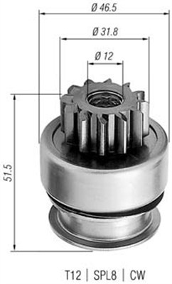 Pinion electromotor (940113020261 MAGNETI MARELLI)