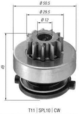 Pinion electromotor (940113020366 MAGNETI MARELLI)