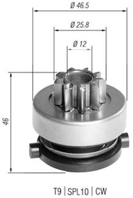 Pinion electromotor (940113020389 MAGNETI MARELLI)