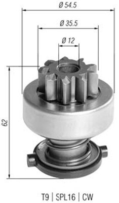 Pinion electromotor (940113020392 MAGNETI MARELLI)