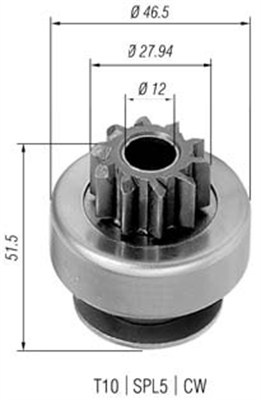 Pinion electromotor (940113020424 MAGNETI MARELLI)