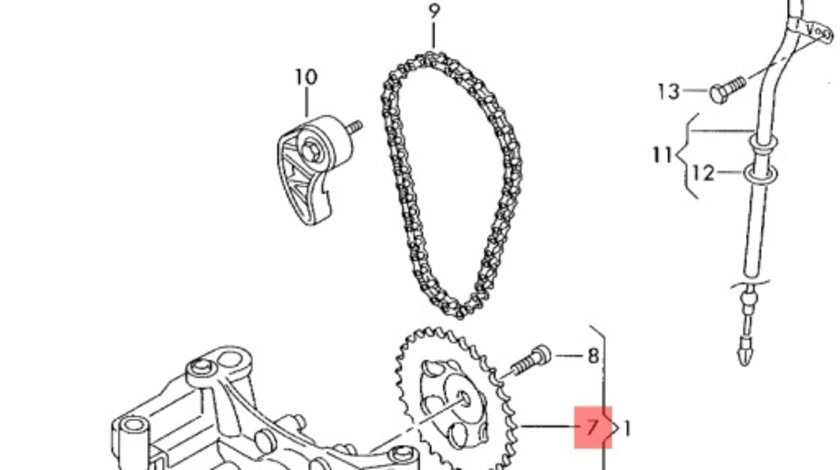 Pinion pompa de ulei 1.9 TDI (E3) Volkswagen Golf 1J 66 kw ALH 2002 2003 OEM 06A115121