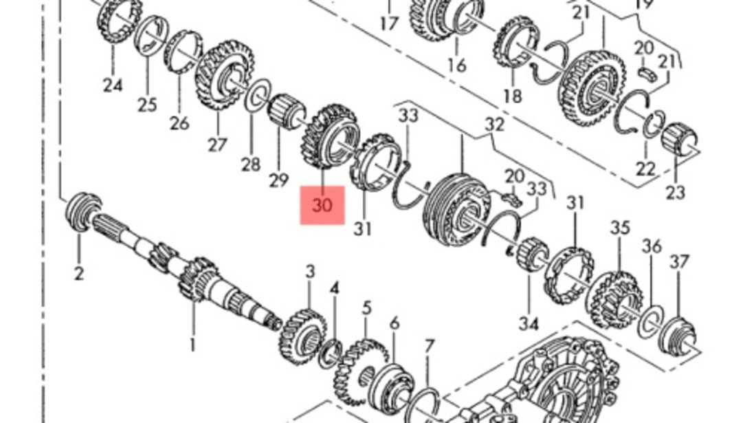 Pinion schimbare treapta 3 ​Volkswagen Caddy (2KB) 2006 1.9 TDI OEM 02A311129AH