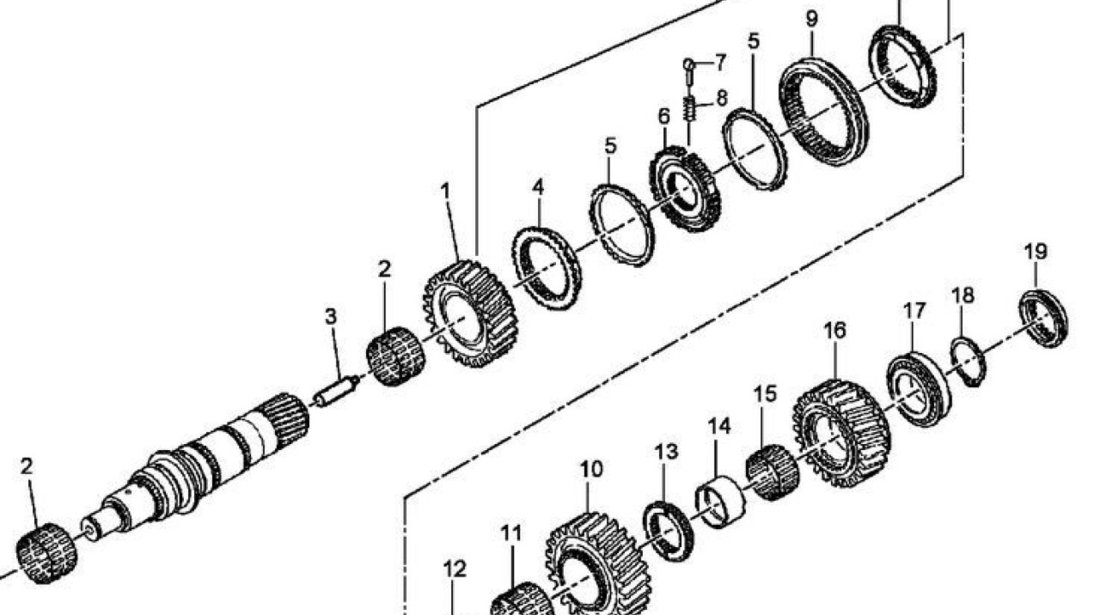 Pinion treapta I cu 47 dinti la cutie viteza Renault Kerax 8x4 (poz.10) CEI 5001848819