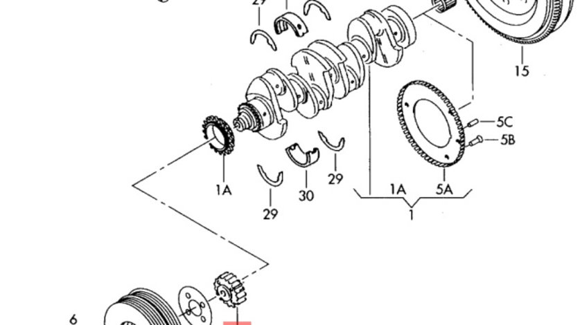 Pinion vibrochen 2.0 TDI (E4) Seat Leon 1P DSG 103 kw BKD 2007 2008 OEM 038105263F