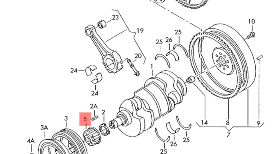 Pinion vibrochen Audi a6 4b c5 2004 2.5 V6 AKE OEM 059105263A