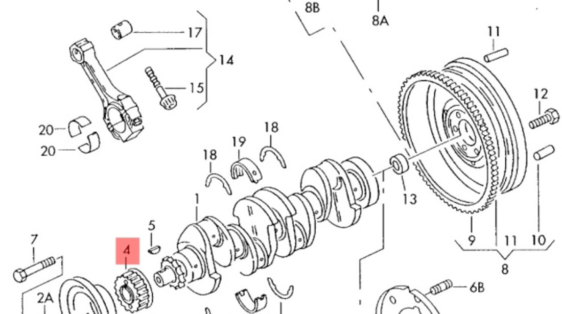 Pinion vibrochen Volkswagen Polo (6K5) Break 2000 1.4 16V OEM 036105263F