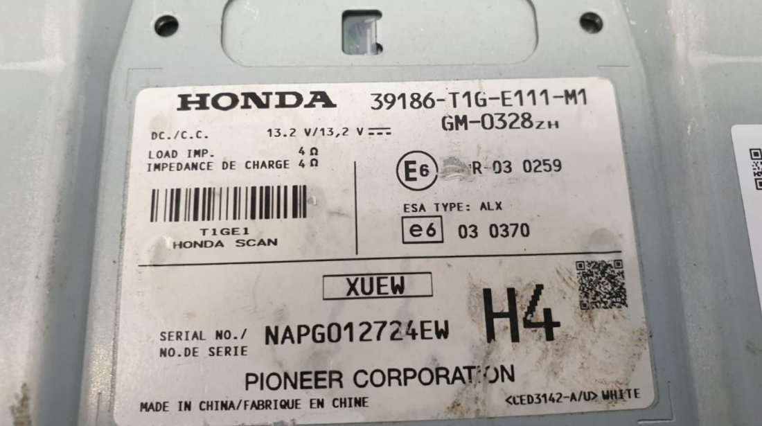 PIONEER Amplificator Audio Honda Cr v MK4, 39186T1GE111M1, 10R-03 0259, XUEW