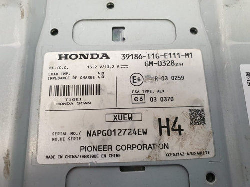 PIONEER Amplificator Audio Honda Cr v MK4, 39186T1GE111M1, 10R-03 0259, XUEW