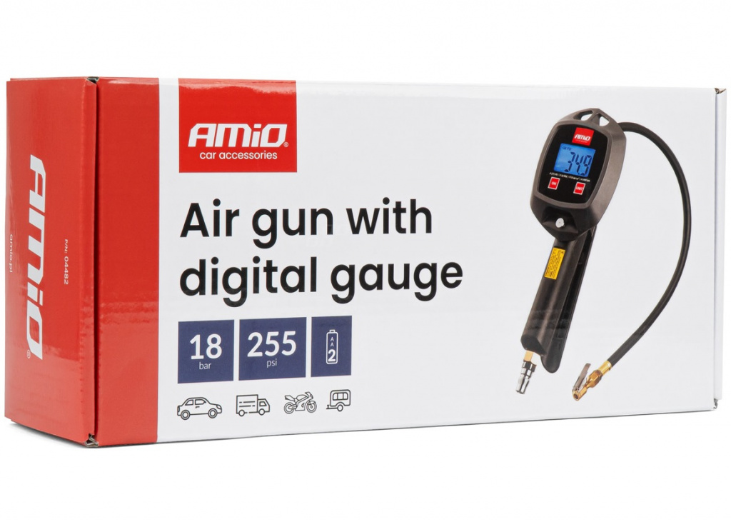 Pistol Aer Cu Manometru Digital Amio 18 Bar 255 Psi 04482