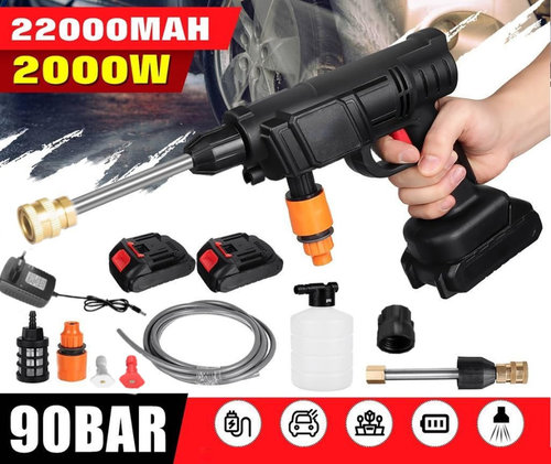 Pistol Cu Apa De Inalta Presiune Pentru Spalatorie Auto, Portabil, Alimentat Cu Baterie Cu Litiu, 20...