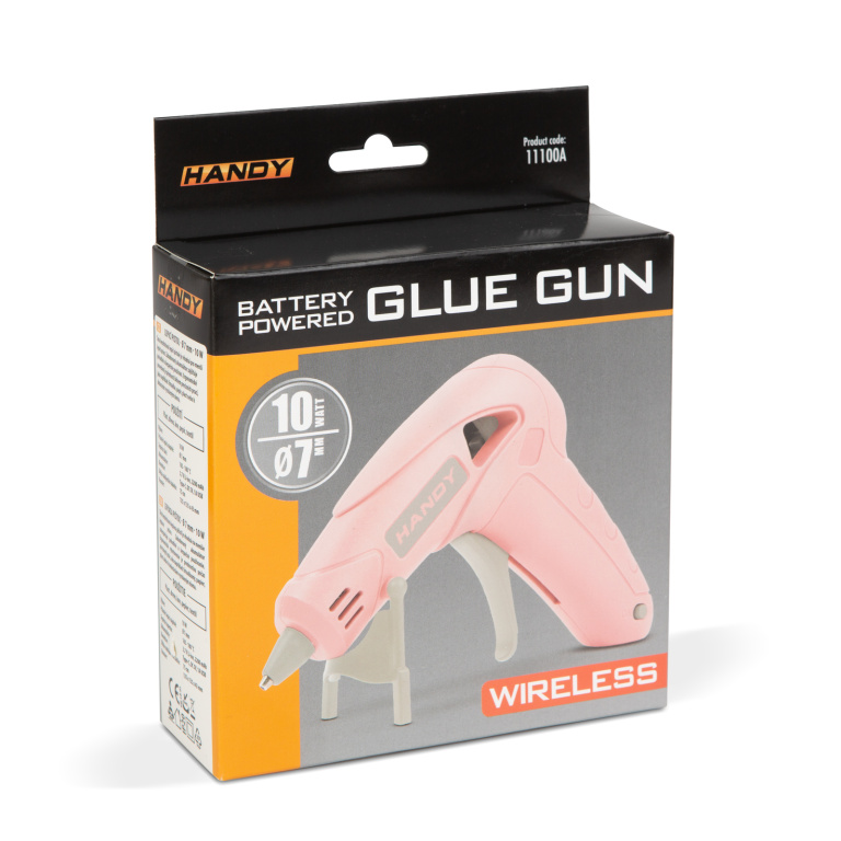 Pistol de lipit - cu acumulator, Tip-C - 7 mm - 10W - roz 11100A