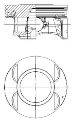 Piston (40199600 KOLBENSCHMIDT) BAOJUN (SGMW),BUICK (SGM),CHEVROLET,CHEVROLET (SGM),HOLDEN,OPEL,SATU...