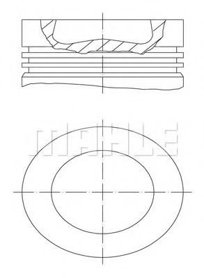 Piston VW TRANSPORTER V platou / sasiu (7JD, 7JE, 7JL, 7JY, 7JZ, 7FD) (2003 - 2016) MAHLE ORIGINAL 0...