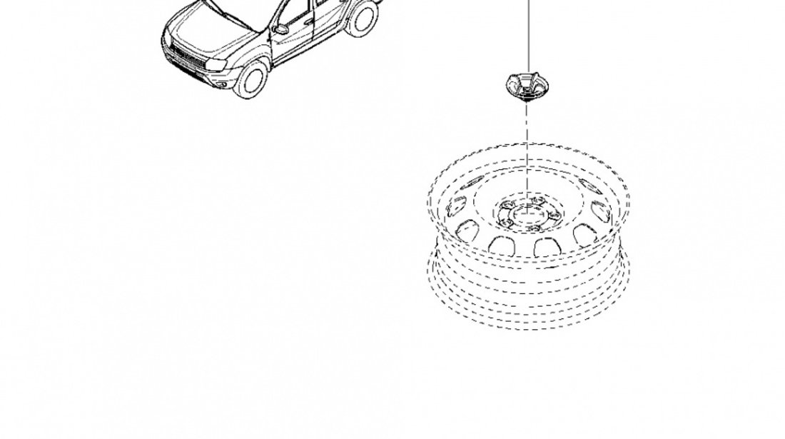 Piulita Prindere Roata Rezerva Oe Dacia Duster 2010-2017 849800001R