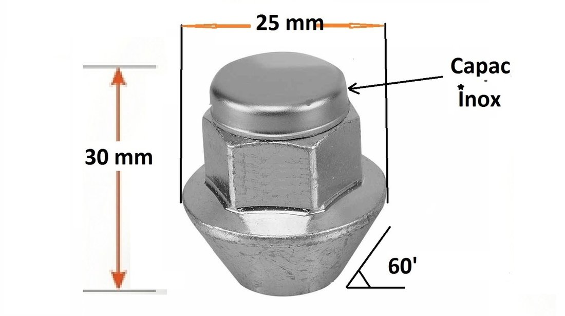 Piulite M12 x 1,25  Suzuki Nissan Subaru pt Jante Aliaj/tabla