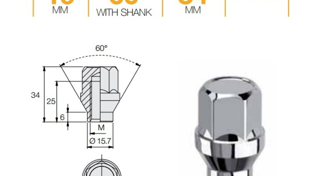 Piulite Nissan cu saiba plata si Guler M12 x 1,25 -jante Originale