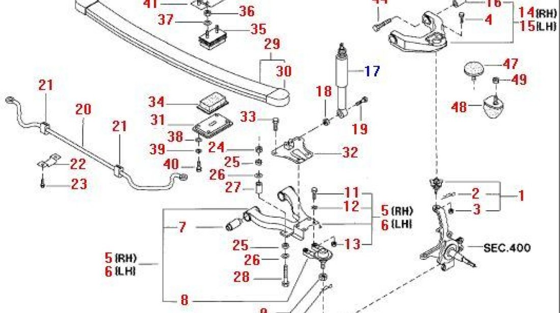 Pivot brat inferior punte fata Nissan Cabstar Cabstar E 3,5t (poz.8) 555 54500-MB40A