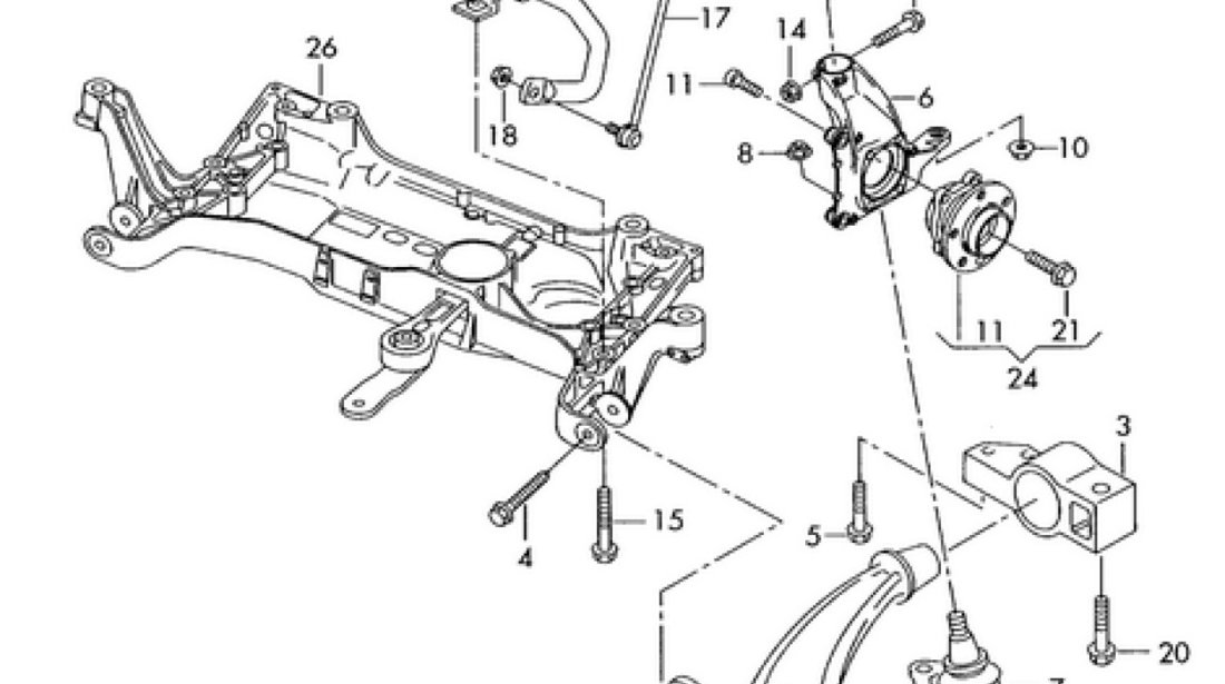 Pivot brat punte fata Vw Passat 3C2 MOOG 3C0 407 365 A