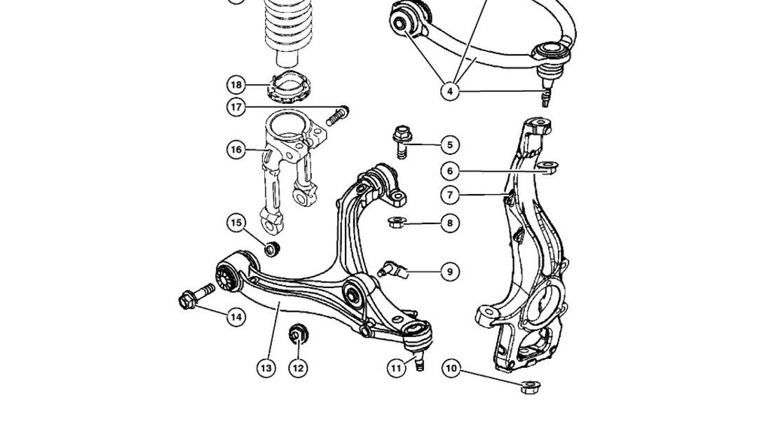 Pivot brat superior punte fata Jeep Grand Cherokee III TEN CAR (USA) 52090206AF