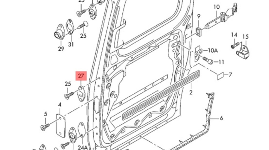 Placa ghidaj usa culisanta ​Volkswagen Caddy (2KB) 2006 1.9 TDI OEM 2K0843667A