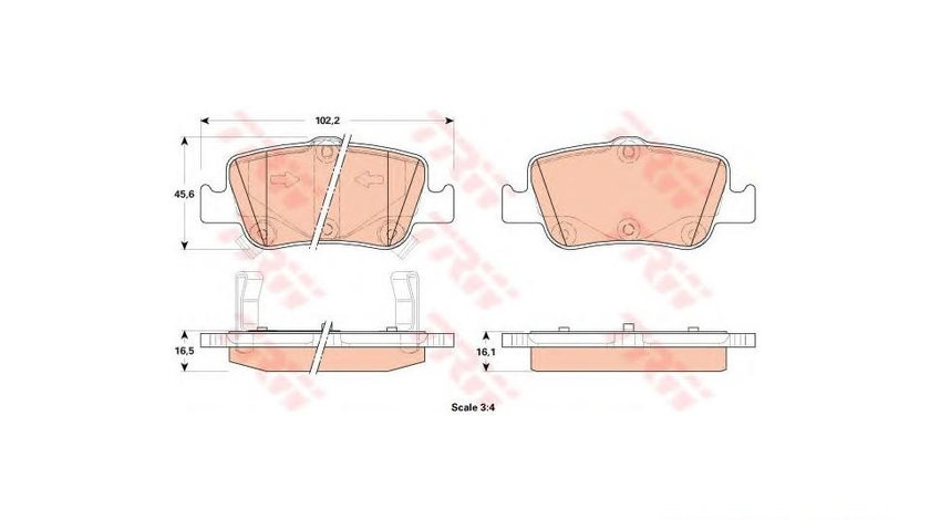 Placute de frana Toyota COROLLA limuzina (NRE18_, ZRE17_, ZRE18_, NDE18_) 2013-2016 #2 0204100868