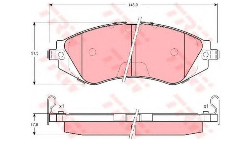 Placute frana Daewoo LEGANZA (KLAV) 1997-2004 #3 0252323417W