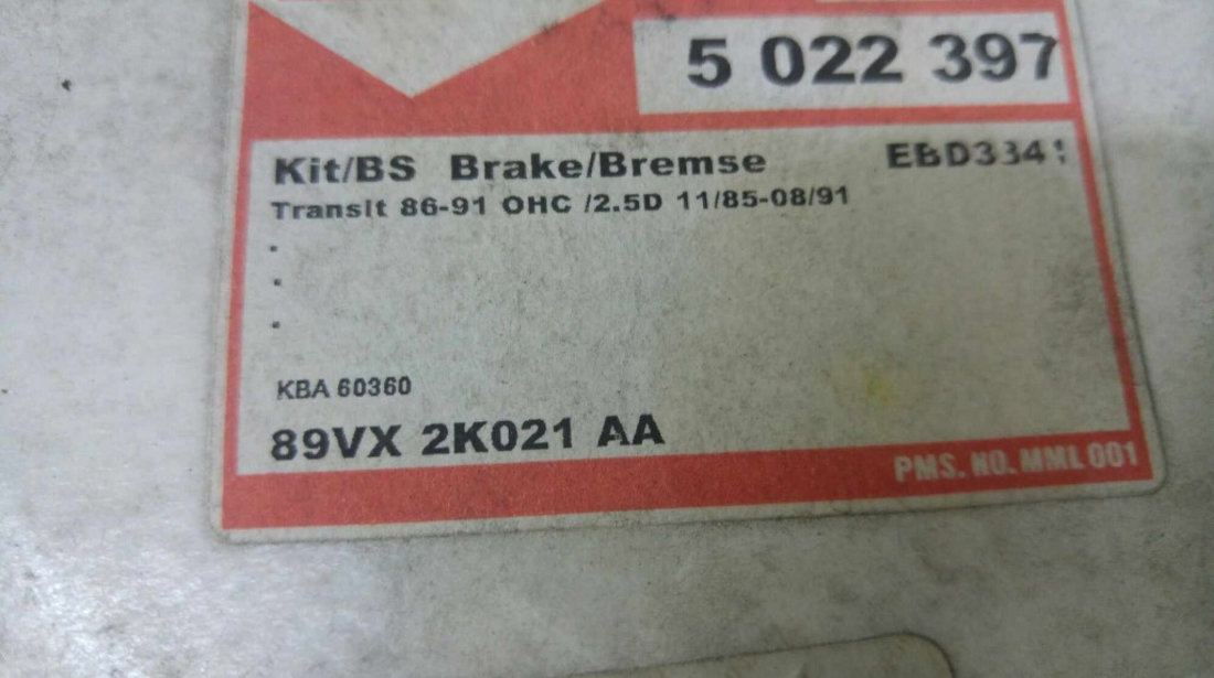 Placute frana fata ford transit 89vx2k021aa