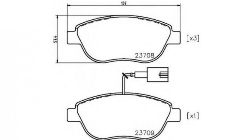 Placute frana Fiat STILO Multi Wagon (192) 2003-2008 #3 05P764