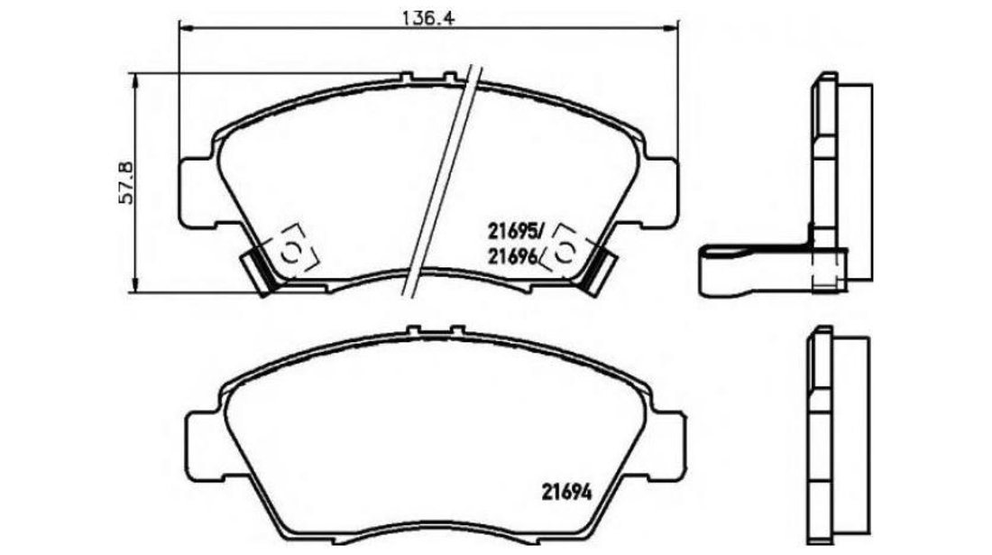 Placute frana Honda CIVIC VI cupe (EJ, EM1) 1996-2000 #2 041802