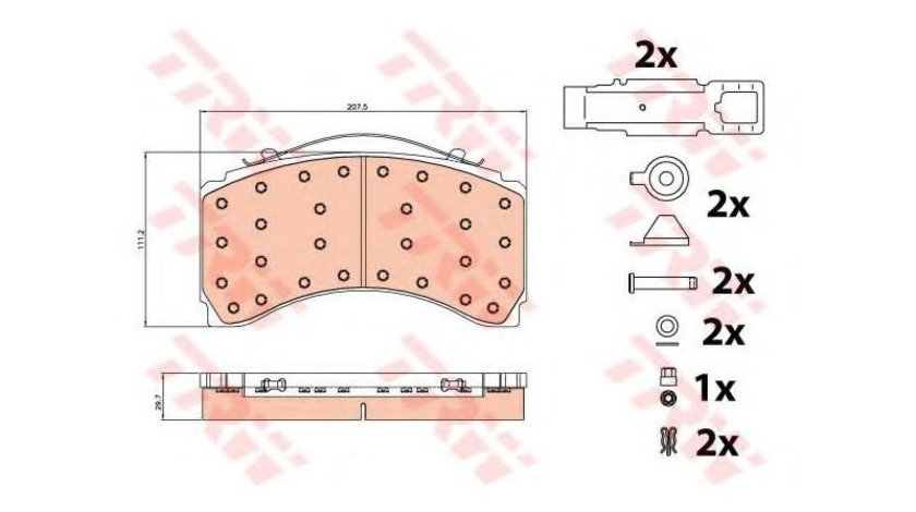 Placute frana Mercedes ACTROS MP2 / MP3 2002-2016 #2 0064201420