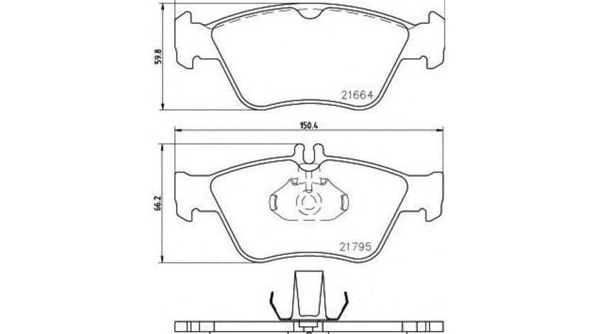 Placute frana Mercedes E-CLASS (W210) 1995-2003 #2 0024204420