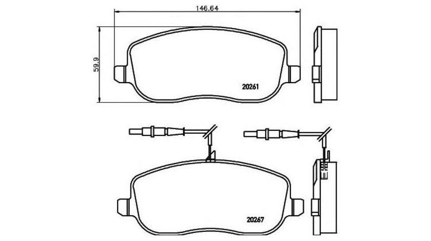 Placute frana Peugeot 807 (E) 2002-2016 #2 0000077366761