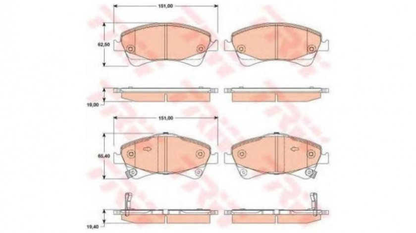 Placute frana Toyota AVENSIS limuzina (ZRT27, ADT27) 2008-2016 #2 0252420419W