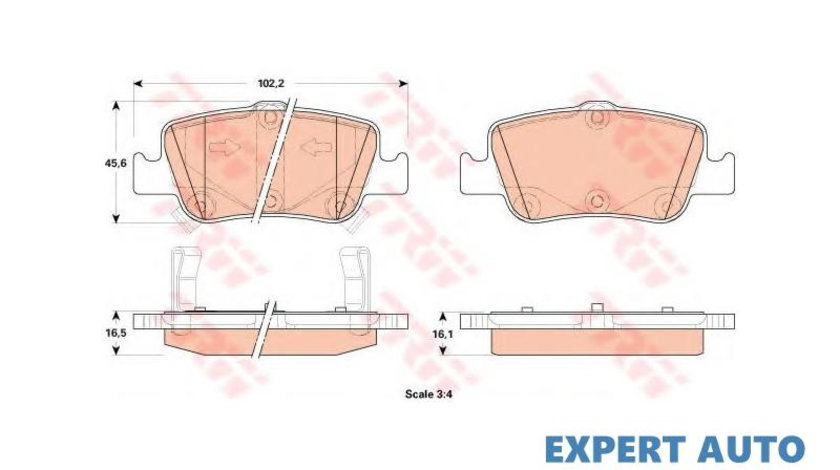 Placute frana Toyota COROLLA limuzina (NRE18_, ZRE17_, ZRE18_, NDE18_) 2013-2016 #3 0204100868