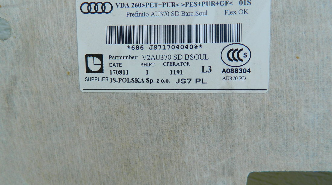 Plafon Tapiserie Audi A3 8V S-Line cod 8V3867505