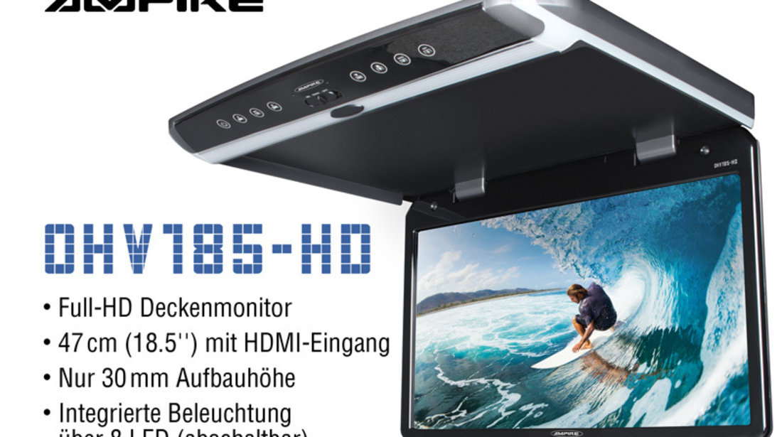 PLAFONIERA AUTO AMPIRE OHV101-HD ULTRA-SLIM CU ECRAN DE 26,5 CM (10,1") SI INTRARE HDMI