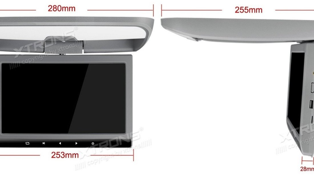 PLAFONIERA AUTO CU MONITOR xtrons  CR104 10.1" LCD/TFT Transmițător IR 1 Intrare VIDEO