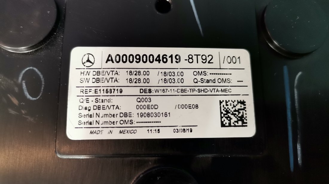 Plafoniera suport ochelari Mercedes S-class W222 (2013-2020) A-class W177 cod: A0009004619